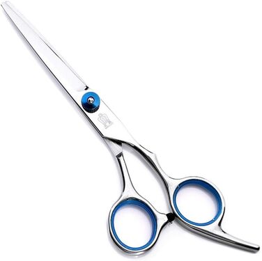 Набір професійних ножиць для грумінгу собак та котів Fellscheren 6 Zoll (15 см) – прямі та зігнуті леза, нержавіюча сталь, блакитний колір