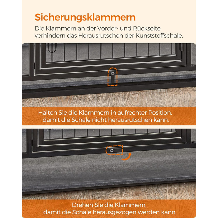 Клітка для тварин Feandrea, міцна, переносна, 107 x 70 x 75 см, для великих тварин, з 2 дверцятами, XL, чорна