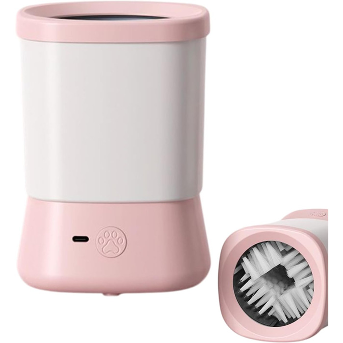 Очисник лап для собак, 2 швидкості, захист від бризок, аксесуар для догляду за лапами під час прогулянок, походів, кемпінгу (рожевий)