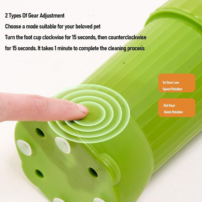 Автоматичний мийка лап для собак Oreilet, електричний пристрій для миття лап для собак і котів, портативна чаша для чищення лап для маленьких та середніх тварин (зелений)
