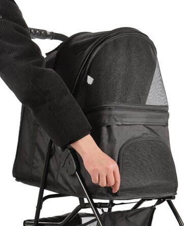 Візок для собак Сенна сірий (чорний)