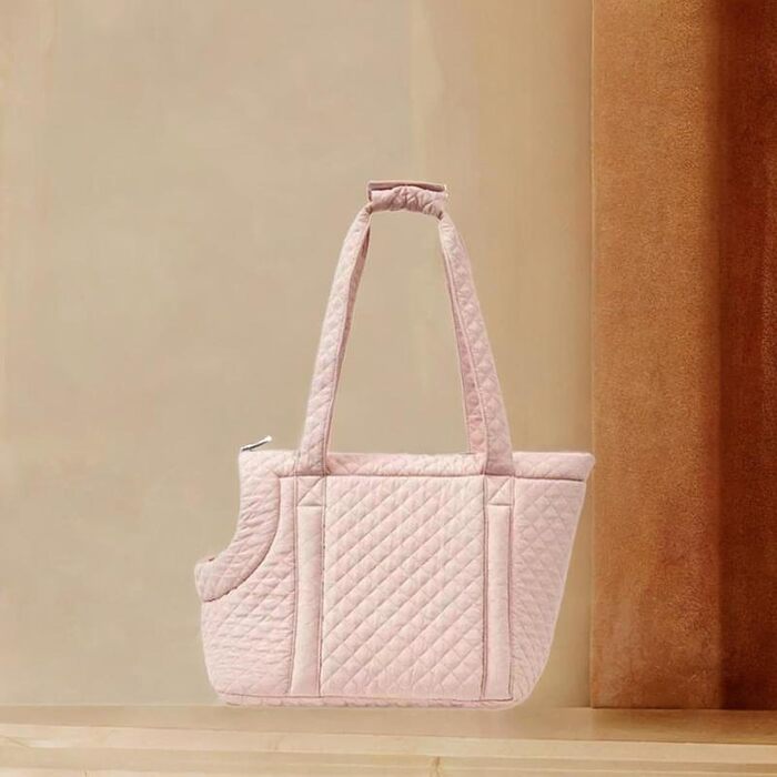 LOVIVER Сумка-переноска для котів та маленьких собак, рожева, тепла, для подорожей