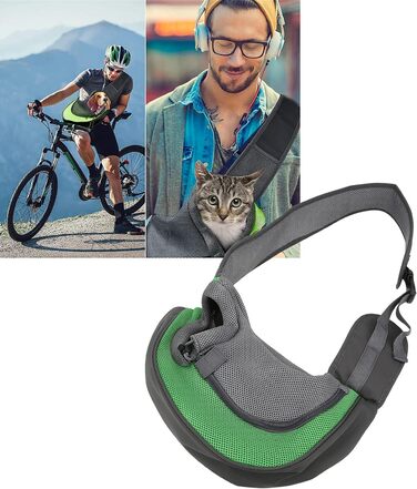 Сумка-переноска для тварин Natudeco, дихаюча сітчаста сумка через плече, сумка для собак, безпечна сумка з регульованим ременем для маленьких тварин, подорожі на відкритому повітрі (L)