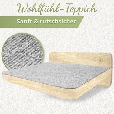 WOOWOOD® Комплект для лазіння котів: драбинка для котів на стіну, 3 входи, світле дерево, XL розмір