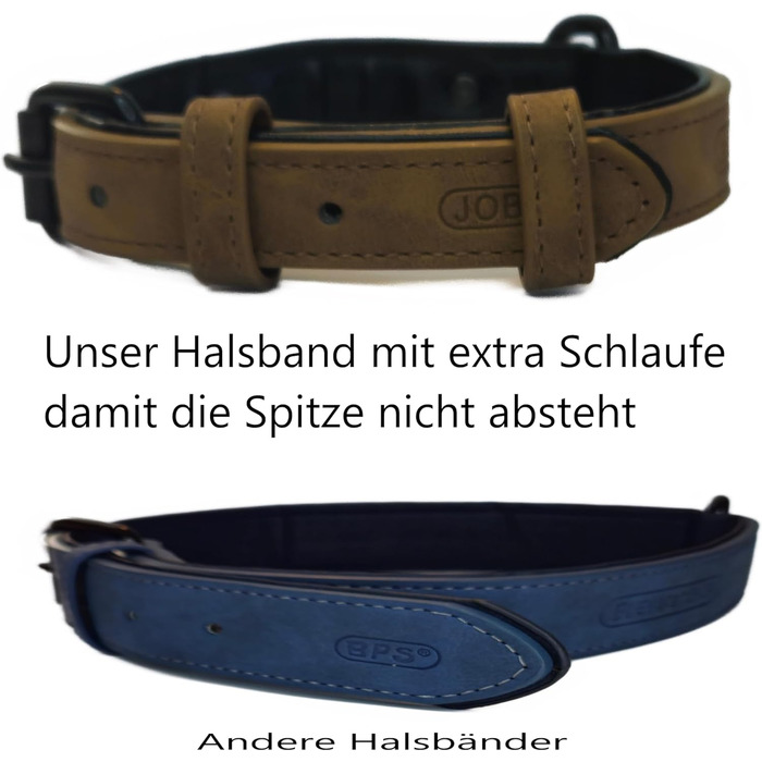 Шкіряний нашийник для собак та котів Jack O Be (XXL, чорний) з можливістю персоналізації