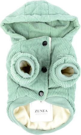 Зуена теплий зимовий одяг для маленьких собак, м'який корд, бавовна, утеплений капюшон, тепла куртка для цуценят, теплий одяг для чихуахуа, зелений XL