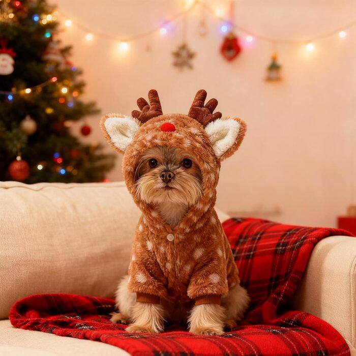 Костюм для тварин на Різдво: костюм для котів та собак (Elch M)