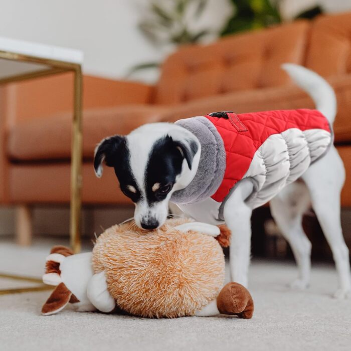 Водонепроникний зимовий теплий одяг для собак великих порід з флісовою підкладкою та світловідбиваючими елементами, червоний