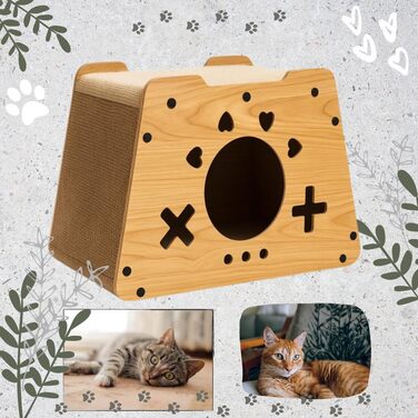 Дім-кігтеточка для котів Klein - екологічні меблі з картону, легкі, стабільні та компактні. Ідеально для маленьких квартир та котів будь-якого віку