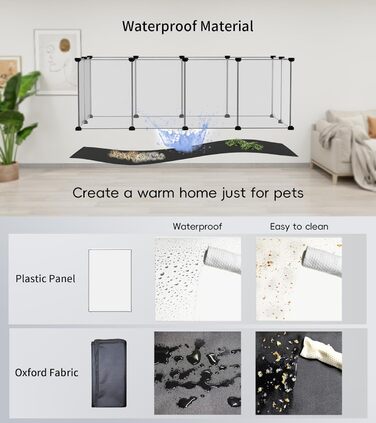 Клітка-манеж для дрібних тварин FunHola, клітка для морських свинок з вологостійким килимком, 12 панелей, манеж для хом'яків, їжаків, для використання в приміщенні та на вулиці, пластиковий забір, розмір 123,2 x 63 x 40,9 см