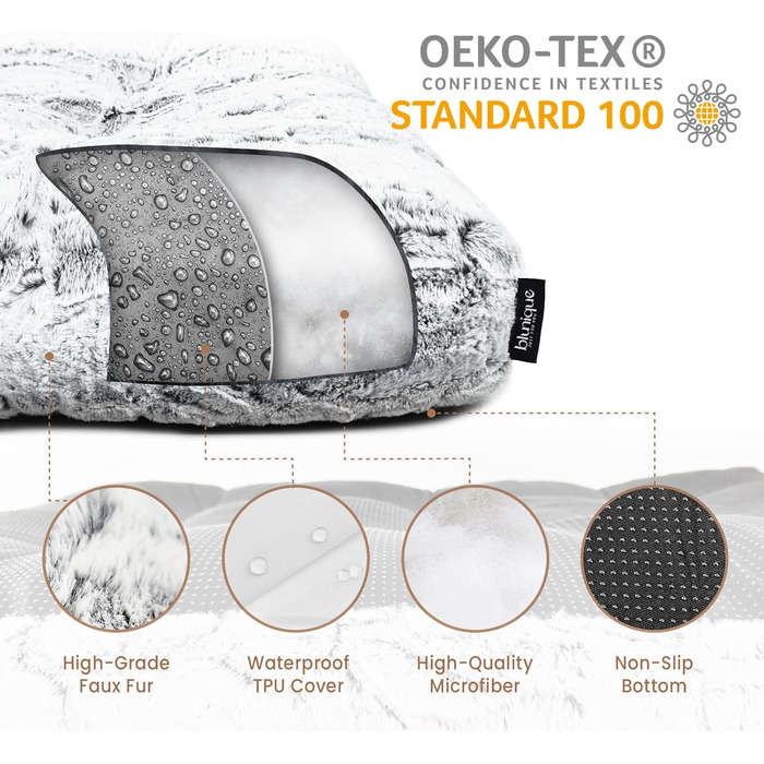 Делюкс лежанка для собак маленьких порід, м'яка підстилка в клітку, товста лежанка для собак, пухнаста килимок для домашніх тварин, 76.2 x 55.9 x 7.6 см, Сірий, Medium