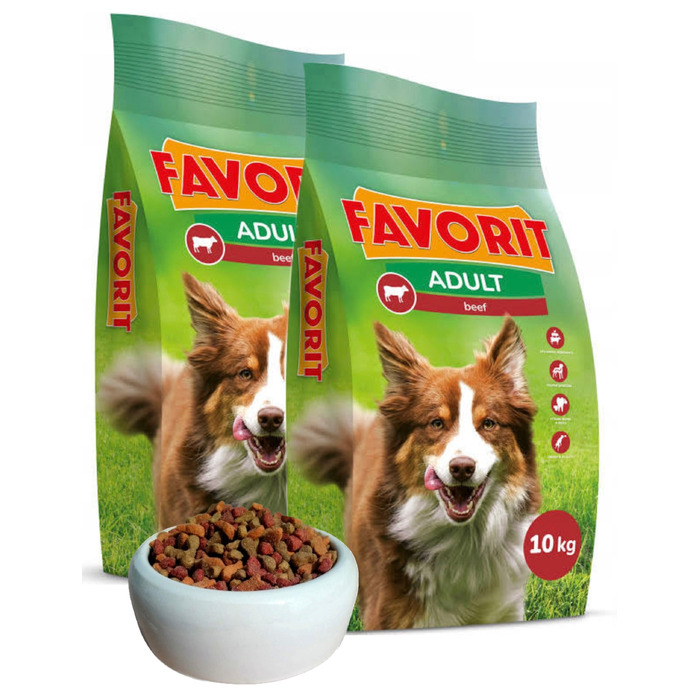 Сухий корм для собак Favorit з яловичиною, 10 кг