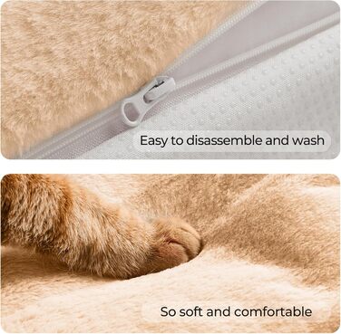 Водонепроникне лежанка для собак та котів Allisandro, велика, світло-коричнева, знімний чохол, захист від небажаних предметів