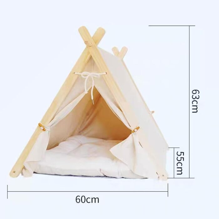 Будиночок для котів Shakub, м'яке котяче ліжко з іграшкою, 60x55x63 см, бежевий, для котів і малих собак, праний