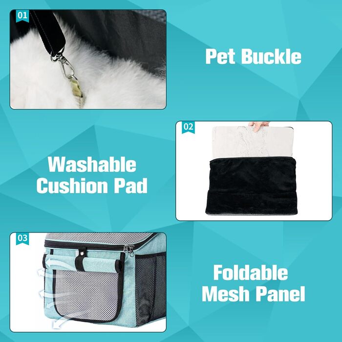 Корзина для собак на велосипед 3-в-1, 32×29×39 см. Складана сумка-переноска для тварин, вантажопідйомність до 5 кг. Підходить для магазинів зоотоварів, прогулянок, пікніків та лікарень.