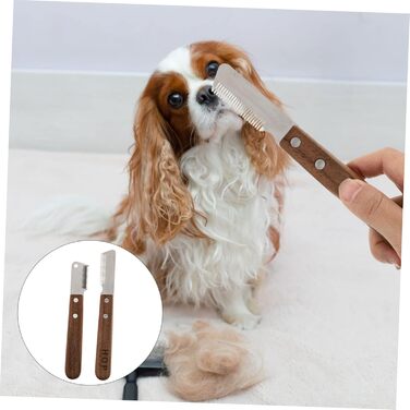 Набір щіток для грумінгу собак Kisangel: 2 шт. для догляду за шерстю, видалення ковтунів. Підходить для собак з довгою та середньою шерстю. Ергономічна ручка з дерева, професійний інструмент.