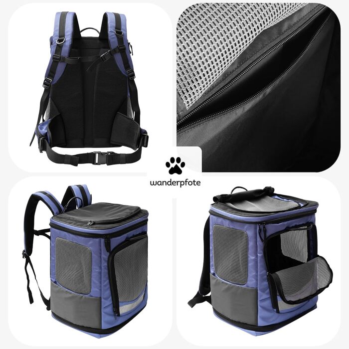 Hunderucksack Wanderpfote Trekking Light S, 8 кг, блакитний - переноска для собак та котів