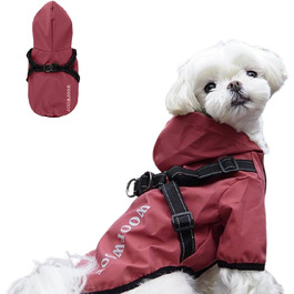 Водонепроникний дощовик для собак, дощова куртка з капюшоном для тварин, червоний, розмір XXL (56 см)