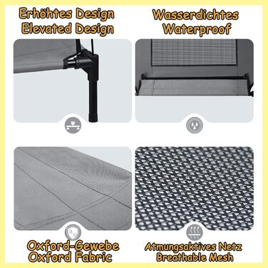 Крісло-ліжко для собак з балдахіном, лежанка для котів та собак, вуличне, для домашніх тварин, софа для собак, місце для сну, підняте, дихаюче, з тканини тафтової, до 40 кг (M, 76x61x76 см)