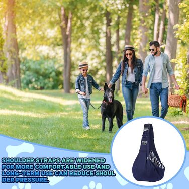 Тканина-слінг для цуценят, двостороння, для собак та котів середніх та малих порід, м'яка та зручна, регульована сумка на плече для прогулянок, подорожей та покупок (блакитна)