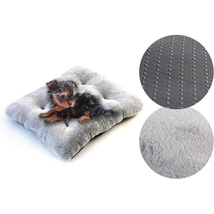 Килимок для собак середніх порід 70x55x7 см - Водонепроникний, з неслизьким покриттям, для собак, котів, кроликів. Срібний, RABBIT