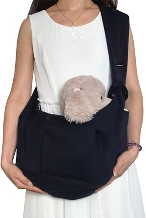 Сумка-переноска для собак Leconpet, сумочка для тварин на плечі з кишенею для телефону, надійна застібка, замок безпеки, підходить для цуценят, маленьких собак та котів для прогулянок на свіжому повітрі (Морська синя)