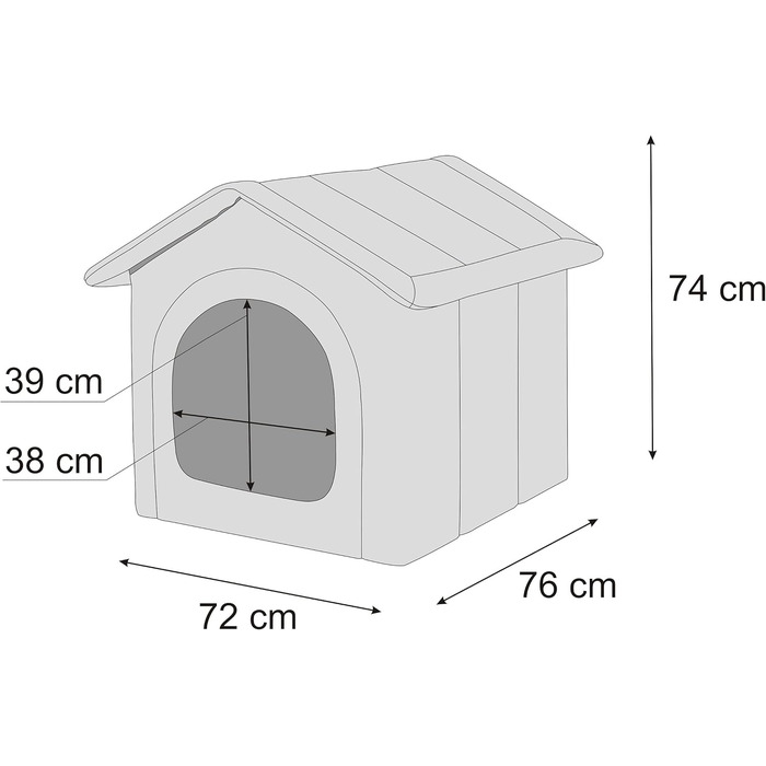 Будка-лігво для собак і котів XXXL, 76x72 см, темно-коричнева
