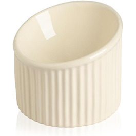 Підвищена керамічна годівниця для котів Sweejar, нахилена, 350 мл, бежева - для здоров'я спини