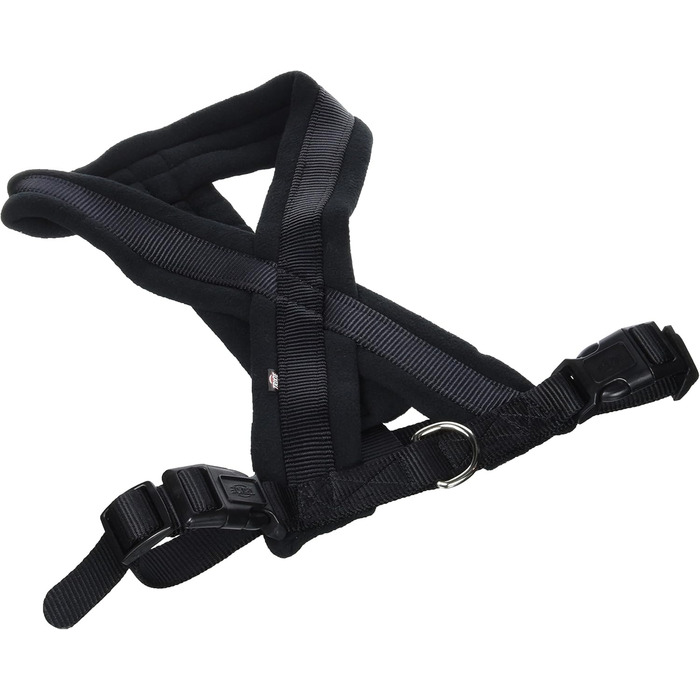 Шлейка для собак TRIXIE Premium Touren M, чорна, розмір M (45–80 см), 25 мм - спортивна, з м'якою підкладкою, регульована