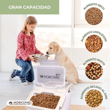 Контейнер для корму Mobiclinic Pets 20 л з герметичною кришкою, мірною ложкою та колесами, для домашніх тварин