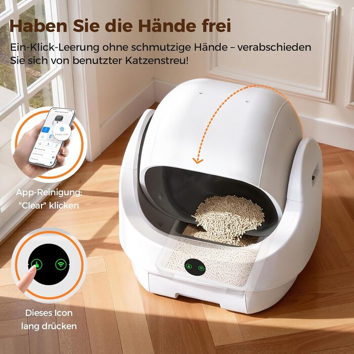 Автоматичний лоток для котів Katzenklo Selbstreinigend з контролем запаху, сенсорами та керуванням через додаток - для великих котів