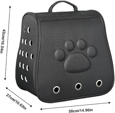 Чорна переносна сумка-переноска для котів та собак, зручна для подорожей | Переноска для тварин з вентиляцією