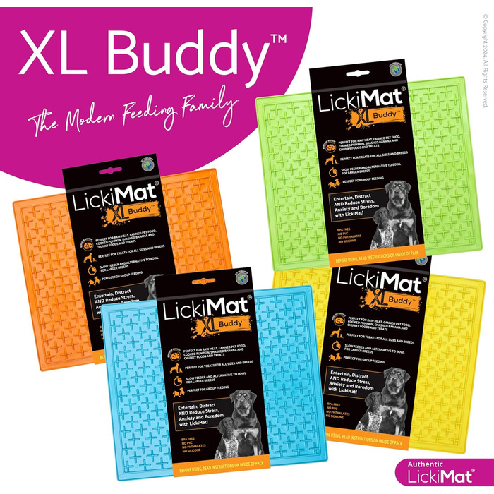 LickiMat X Large для собак великих порід: заспокоювач, повільний годівник, антистрес, альтернатива іграшкам-головоломкам, для арахісової пасти, вологого корму, здорових ласощів - блакитний