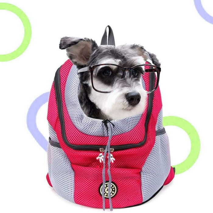 Рюкзак-переноска для собак та котів Ahagut, чорний, S, з регульованими ременями, для подорожей та прогулянок