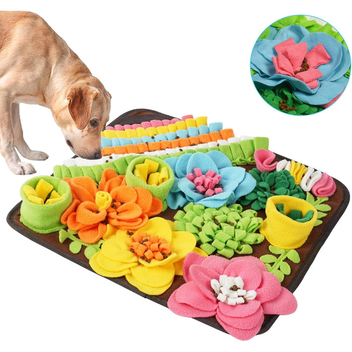 Килимок для собак з пошуком корму, інтерактивна іграшка-килимок для собак, килимок для дресирування цуценят, іграшка-шукач корму, 50x50 см (39x39 см, коричневий)