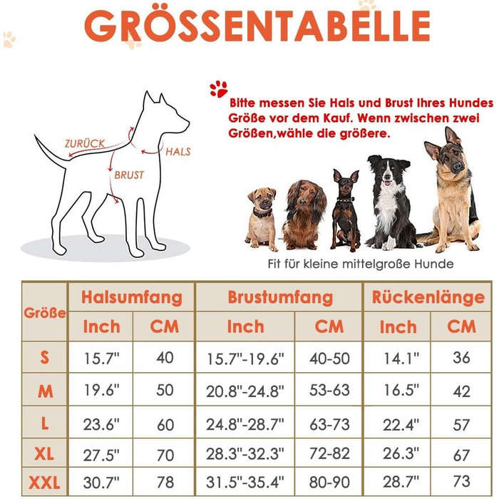 Зимова куртка для собак SlowTon з флісу, тепла та водонепроникна, з капюшоном-шарфом та світловідбиваючими смугами, регульована, для цуценят та собак (Синій, M)