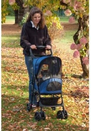 Дитяча візок для тварин Pet Gear Happy Trails Lite, блакитний, з безпечним ремінцем та кошиком для зберігання