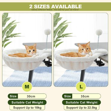 PAWZ Road: Крісло-гамак для кота на стіл, дерев'яне, 360° обертання, регульована висота, для дряпання, до 23 кг (Бежевий, Кругле)