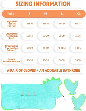 Рушник для собак JOOV E Dog Trockenmante: супер впитываючий, для купання, плавання, після прогулянки (зелений жаб, S, блакитний динозавр)