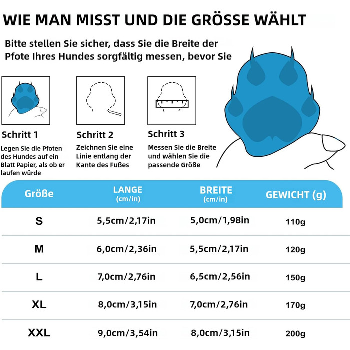 Взуття для собак, 4 шт. Водонепроникні чоботи для собак з антиковзкою підошвою та світловідбиваючим кріпленням, для маленьких, середніх та великих собак (XXL, Синій)