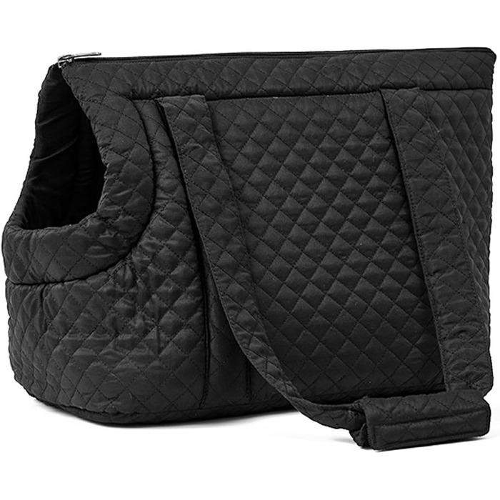 Сумка-переноска для собак та котів | Сумка з бавовни для маленьких собак, зимова переноска для собак, портативна та легка для кошенят, цуценят та котів (Чорна)