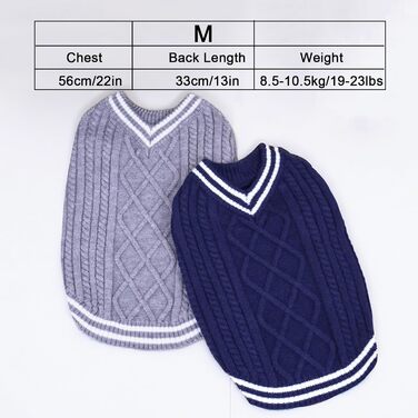 Теплий собачий светр: для цуценят, чихуахуа, коргі, бульдога (синій, середній)