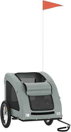 SECOLI Причіп для собак, візок для собак, буги для собак з відбивачем. Причіп для велосипеда для собак до 45 кг - Сірий, 125 x 63 x 66 см