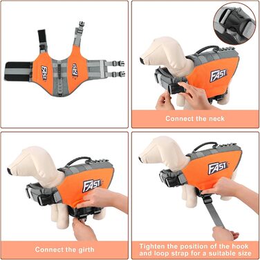 Жилет рятувальний для собак Ownpets, XL, помаранчевий