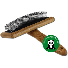Щітка BAMBOO GROOM для шерсті собак і котів, L, з бамбука, з зігнутими сталевими голками для підшерстя, універсальна для всіх типів шерсті