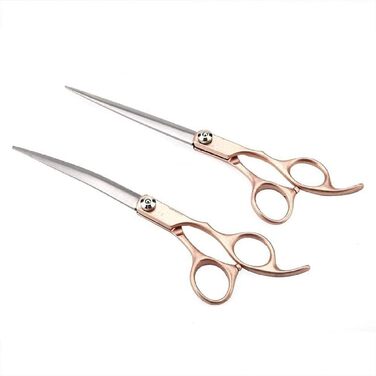 Набір професійних ножиць для стрижки тварин QUNINE (6 шт.), золоті ручки