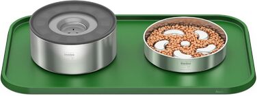 Підкладка під миску для котів та собак, силіконова, зелена, з високим бортиком