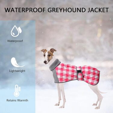 Теплий стьобаний термо-мандель для собак, водонепроникний, рожево-клітинний, з отвором для шлейки, з флісовою підкладкою, для маленьких, середніх та великих собак, XX-Large рожевий