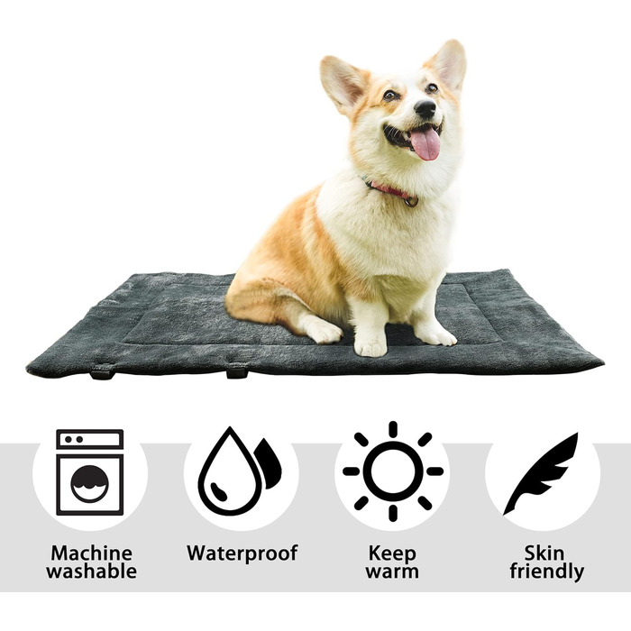 Водонепроникний килимок для котів та собак Kritter Planet, складаний, миючий, 80 x 60 см, чорний