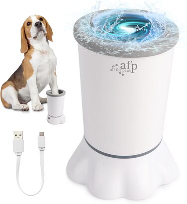 Автоматичний очисник лап для собак ALL FOR PAWS: 2 швидкості, м'які щетинки, USB-зарядка, для маленьких та середніх порід